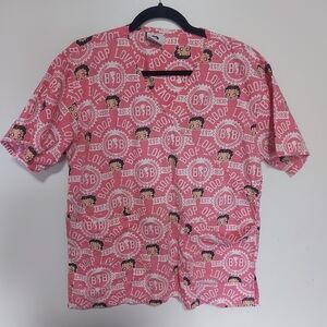 Betty book large scrub top pink